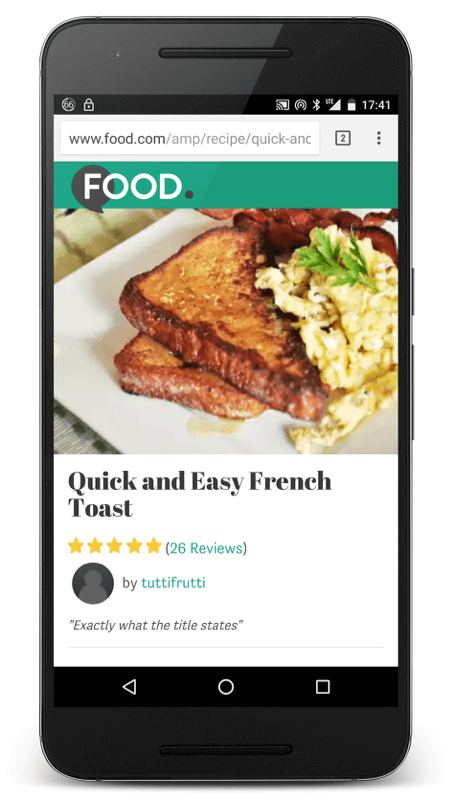 Food.comのAMPページ