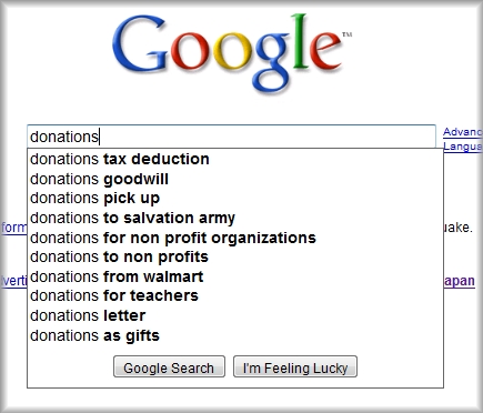 Suggestion to donations on Google