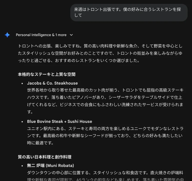 パーソナル インテリジェンス