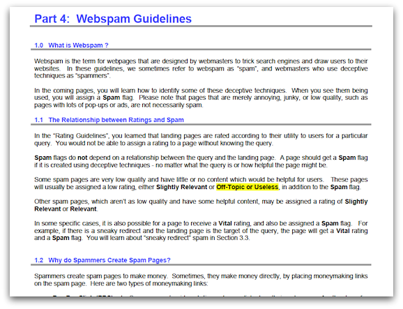 art 4: Webspam Guidelines