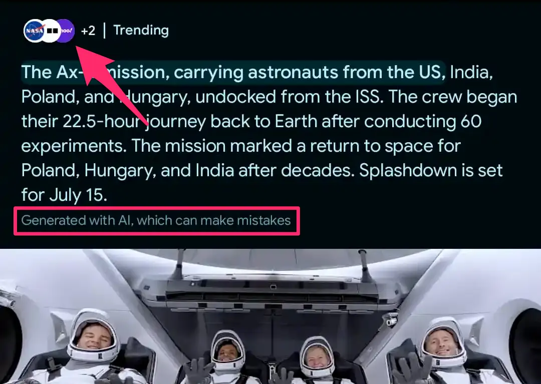 Google Discover AI Summary