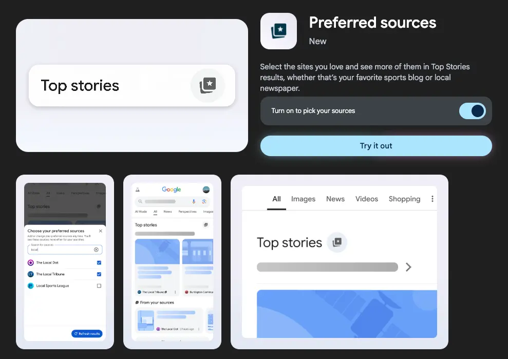 Preferred sources