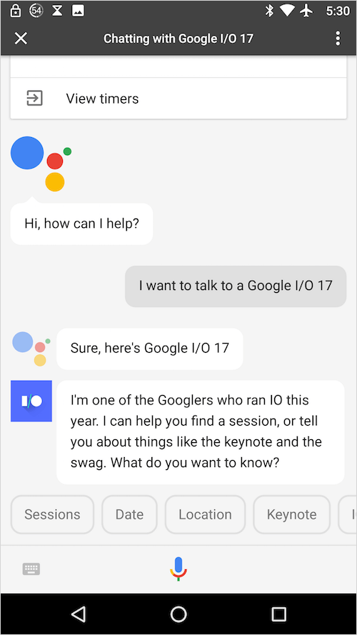 I want to talk to Google I/O 17 で Google I/O アプリを Google Assistant から呼び出す