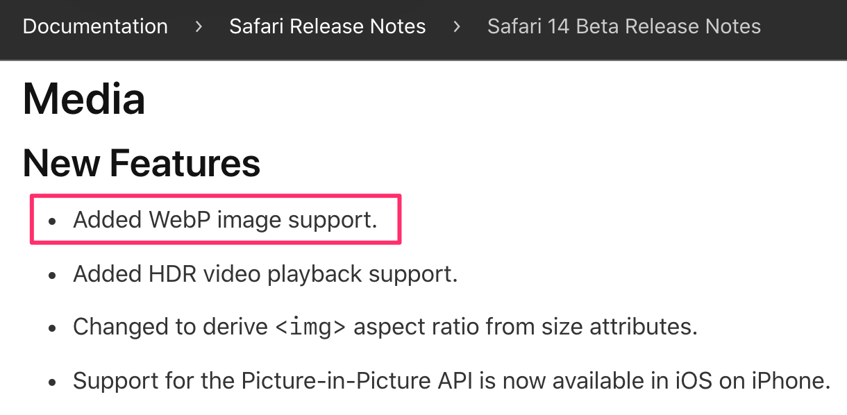 Added WebP image support