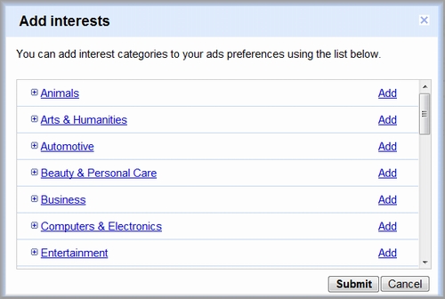 Ads Preferences