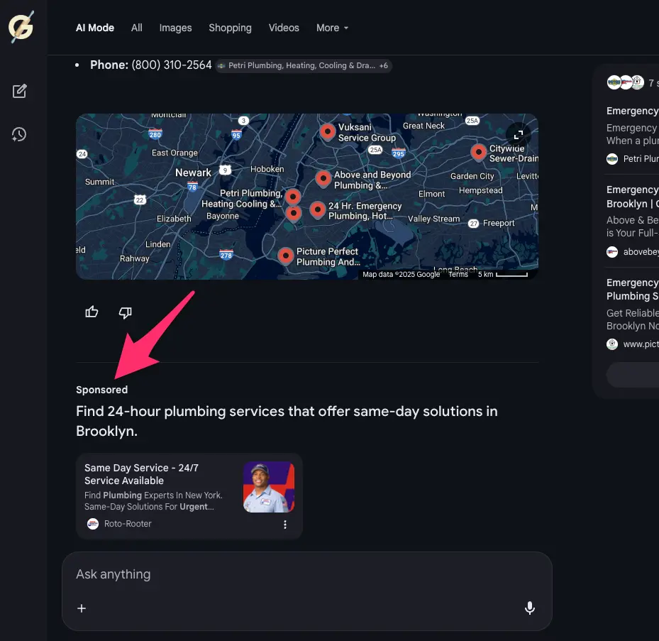 Local ads in AI Mode
