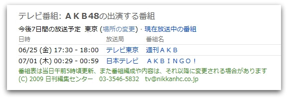 AKB48の出演番組