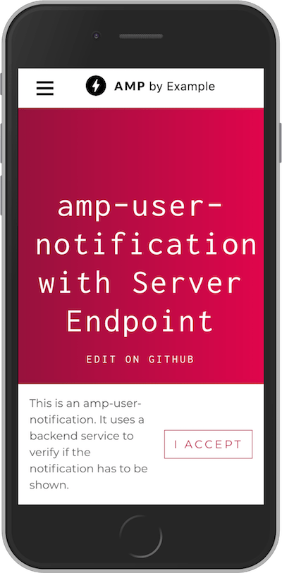 amp-user-notification with Server Endpoint