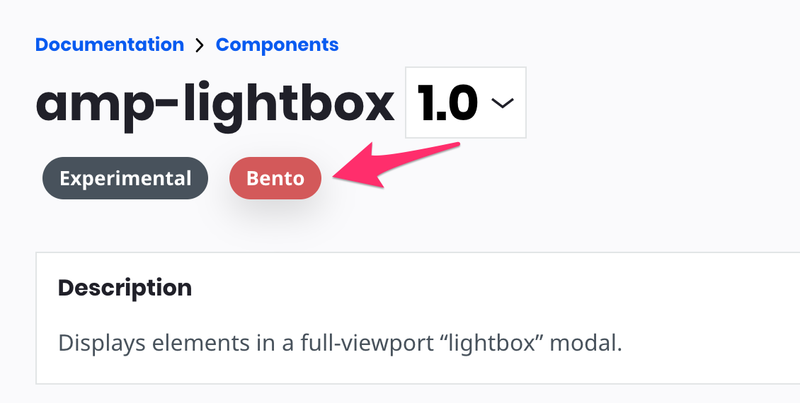 amp-lightbox Bento