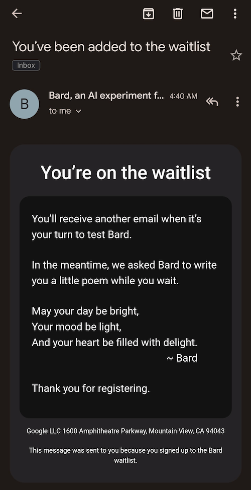 Bard Waitlist