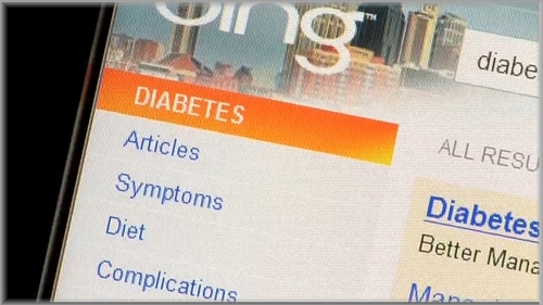 Search diabites at Bing