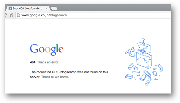 404を返すGおoogleブログ検索