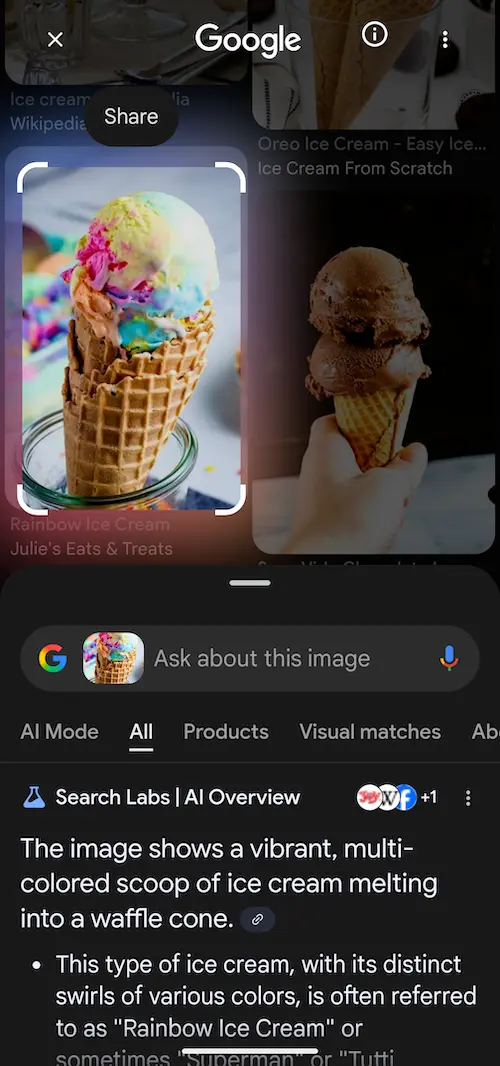 Circle to search から AI Mode