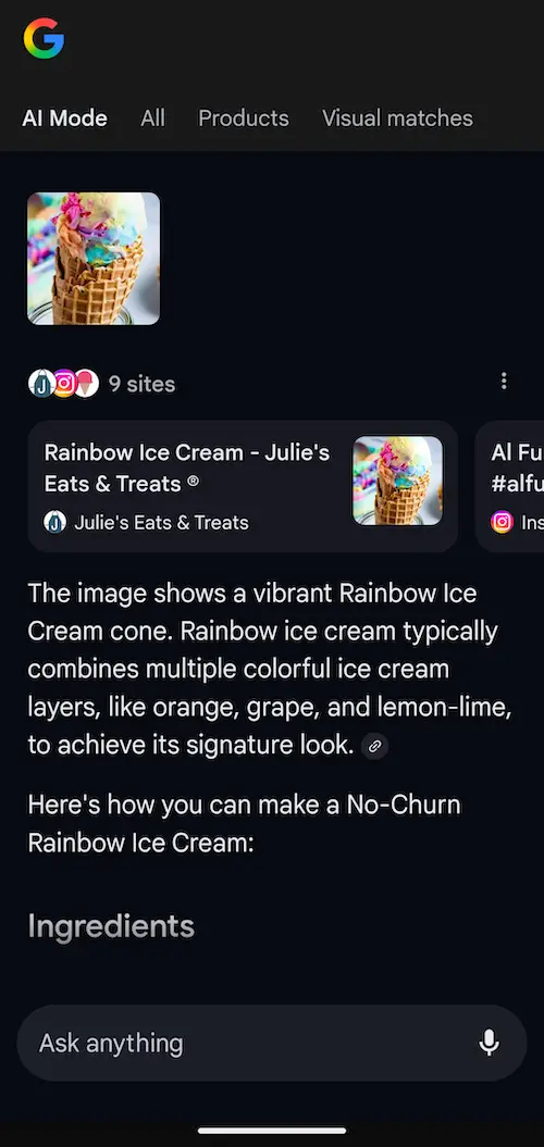 Circle to search から AI Mode