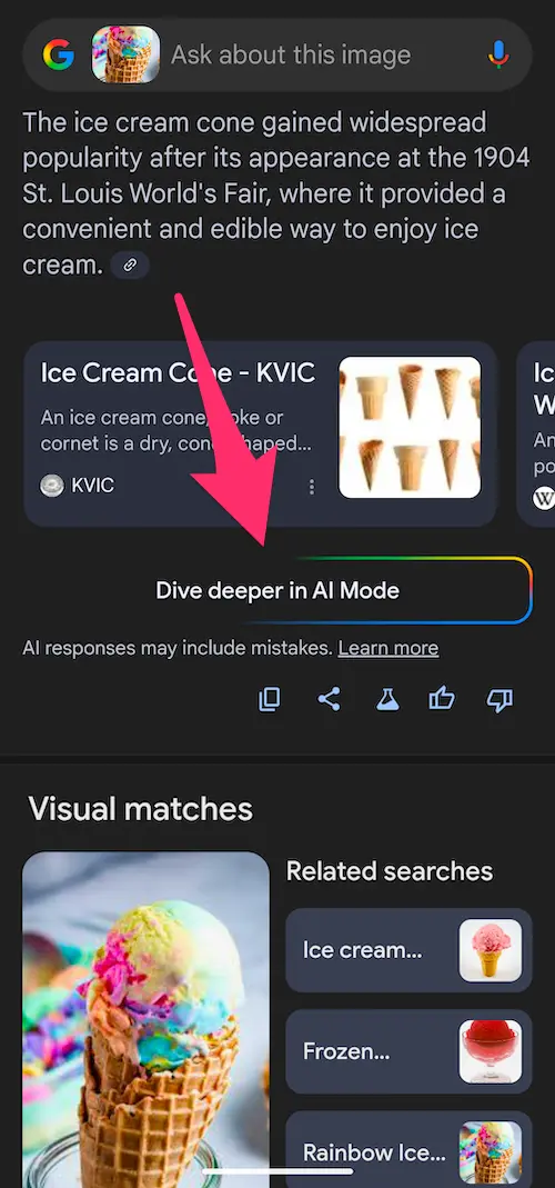 Circle to search から AI Mode
