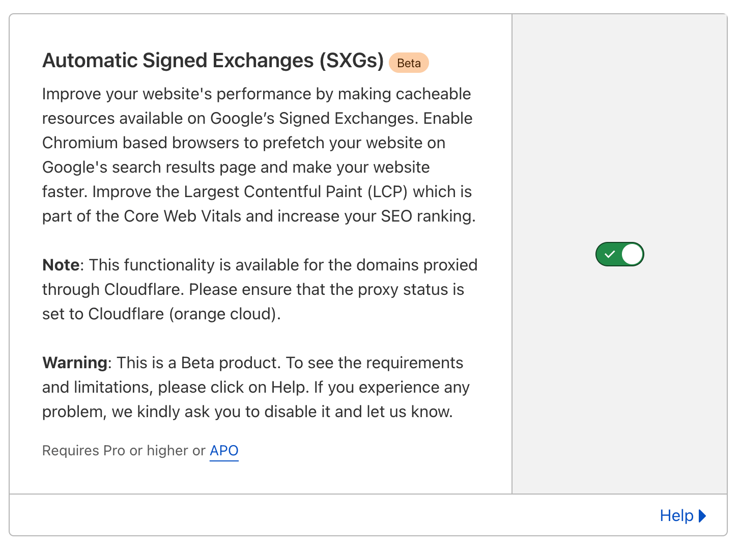 Cloudflare での Automatic Signed Exchanges 設定