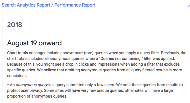 Chart totals no longer include anonymous* (rare) queries when you apply a query filter. 