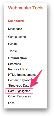 Data Highlighter on Menu