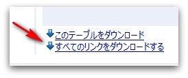 Googleウェブマスターツール「すべてのリンクをダウンロードする」