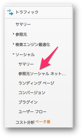 Googleアナリティクスの参照元ソーシャルネットワーク