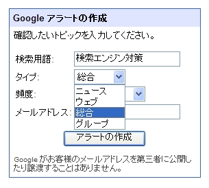 Googleアラート