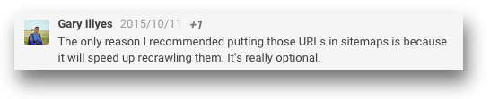 The only reason I recommended putting those URLs in sitemaps is because it will speed up recrawling them. It's really optional.