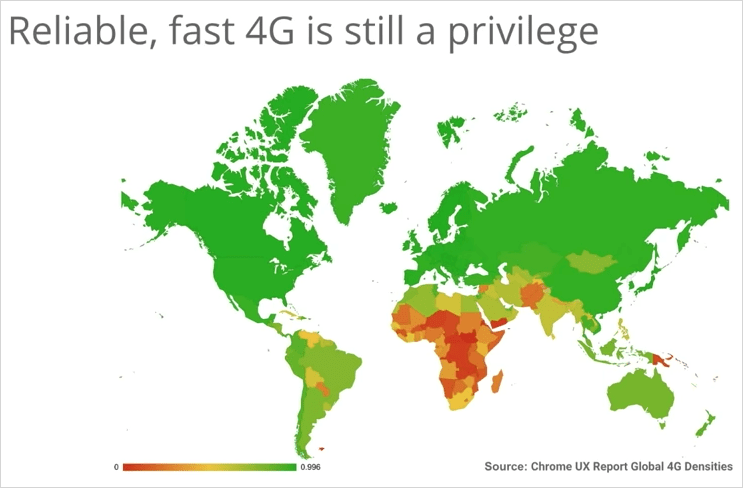 世界の 4G 分布図