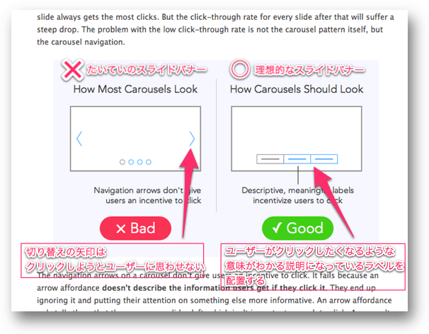 良いスライドバナーと悪いスライドバナー