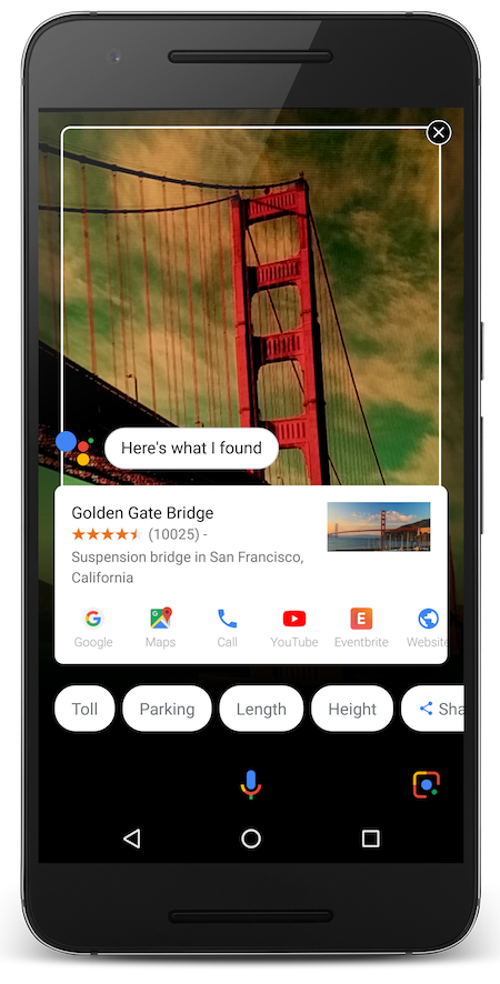 ゴールデンゲートブリッジを Google Lens で検索