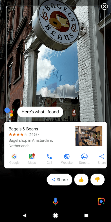 Google Assistant で Google Lens