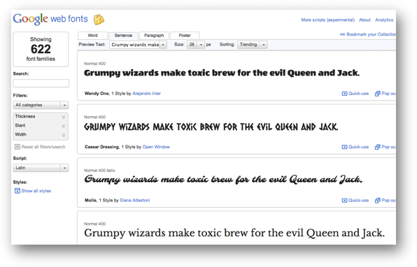 Google Web Fonts