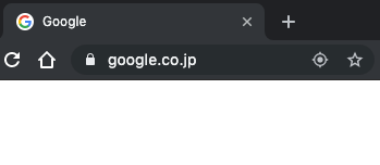 www と https:// がない Google ホームページの URL