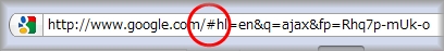 #で連結されるGoogle AJAXベース検索結果のURL