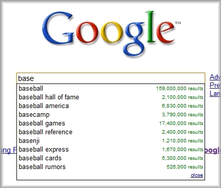 google.comで「base」を入力