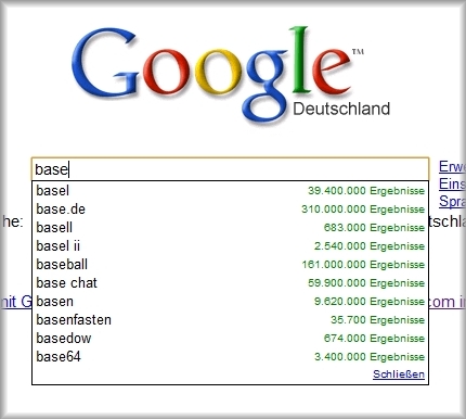 google.deで「base」を入力