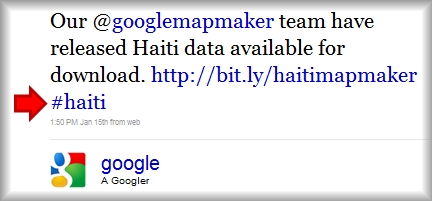 #haitiの付いたGoogleのツイート