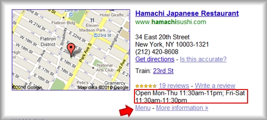 New YorkのHamachi Japanese Restaurantの営業時間