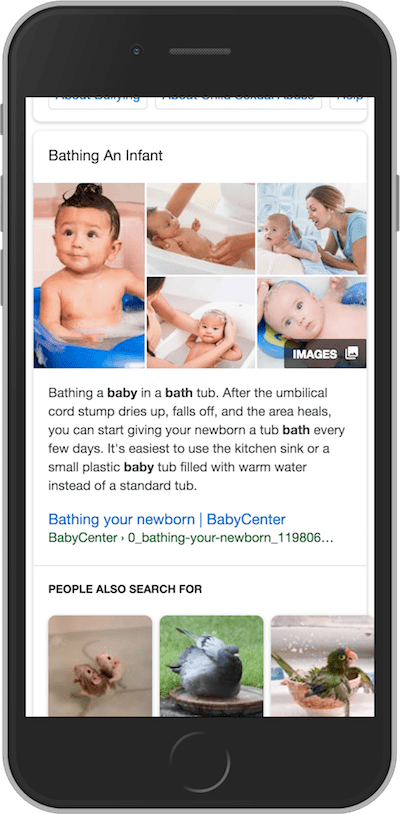 how to bathe a baby の強調スニペット