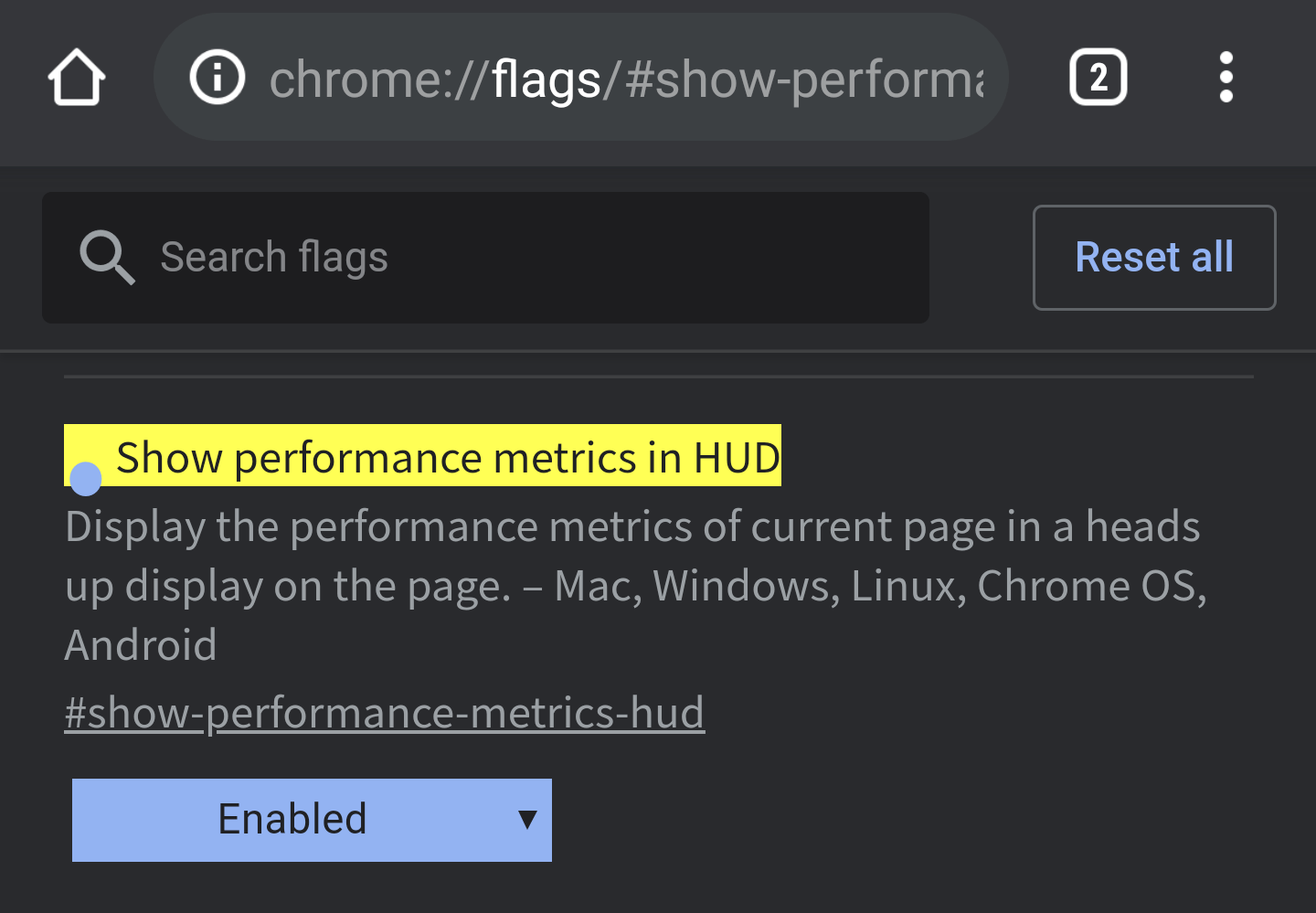 Show performance metrics in HUD