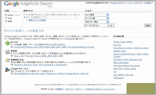 Google Insights for Search日本語版