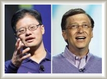 Jerry Yang（左）とBill Gates（右）