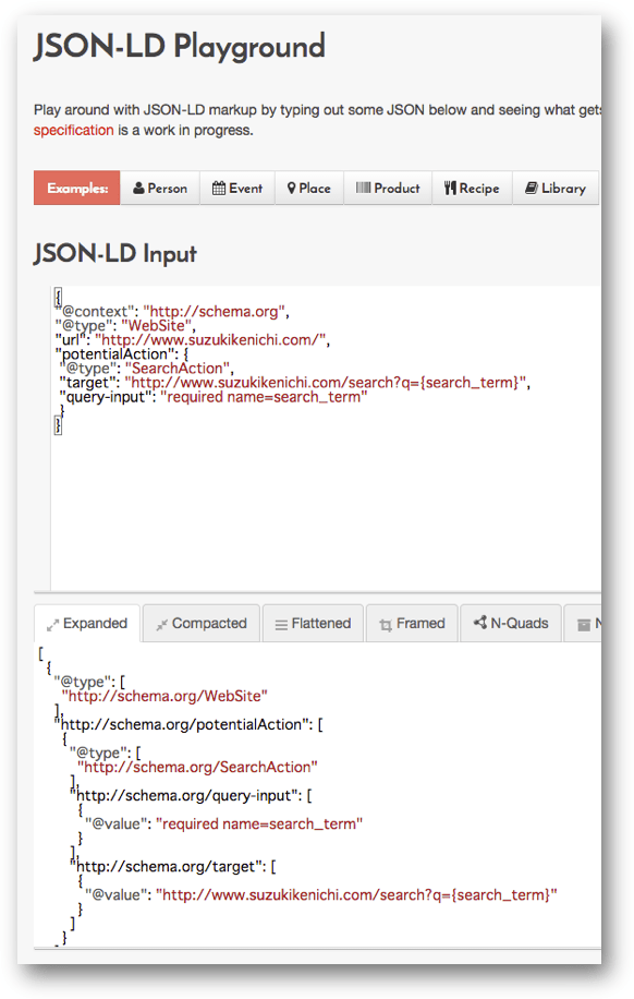 JSON-LD Playgroundでの検証結果