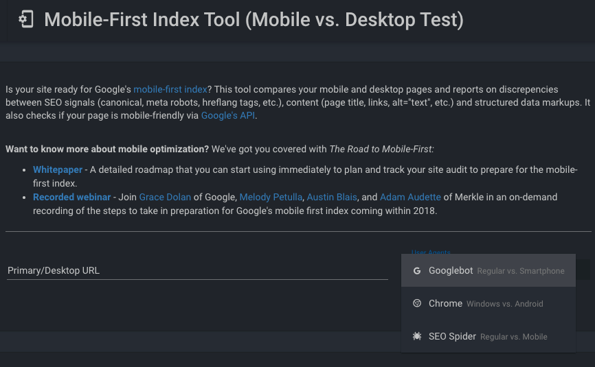 Mobile-First Index Tool by Mekle