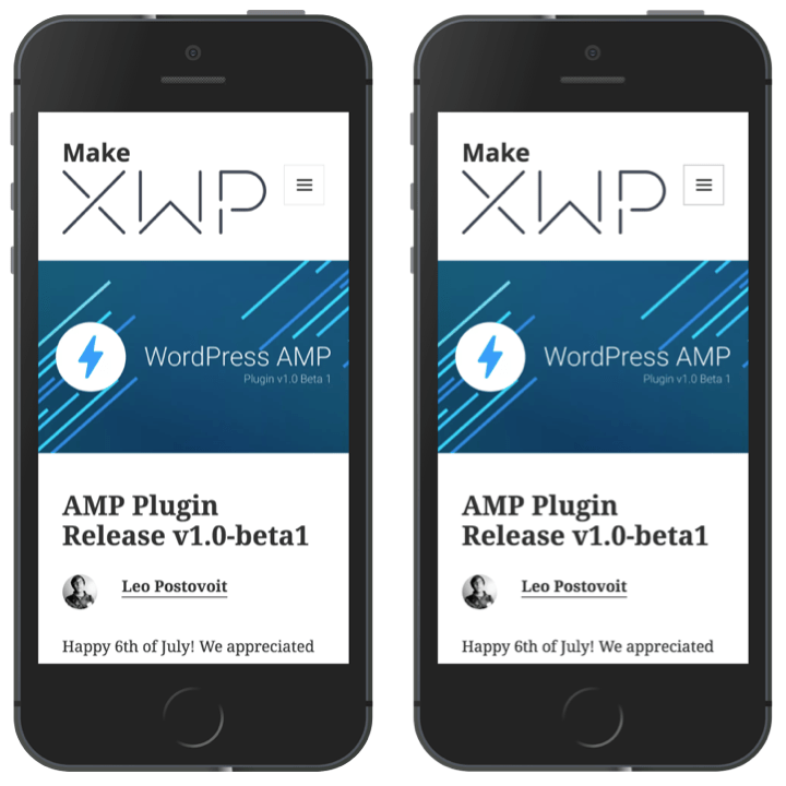 モバイルページ vs. AMPページ