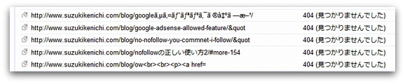 Googleウェブマスターツールの404エラー