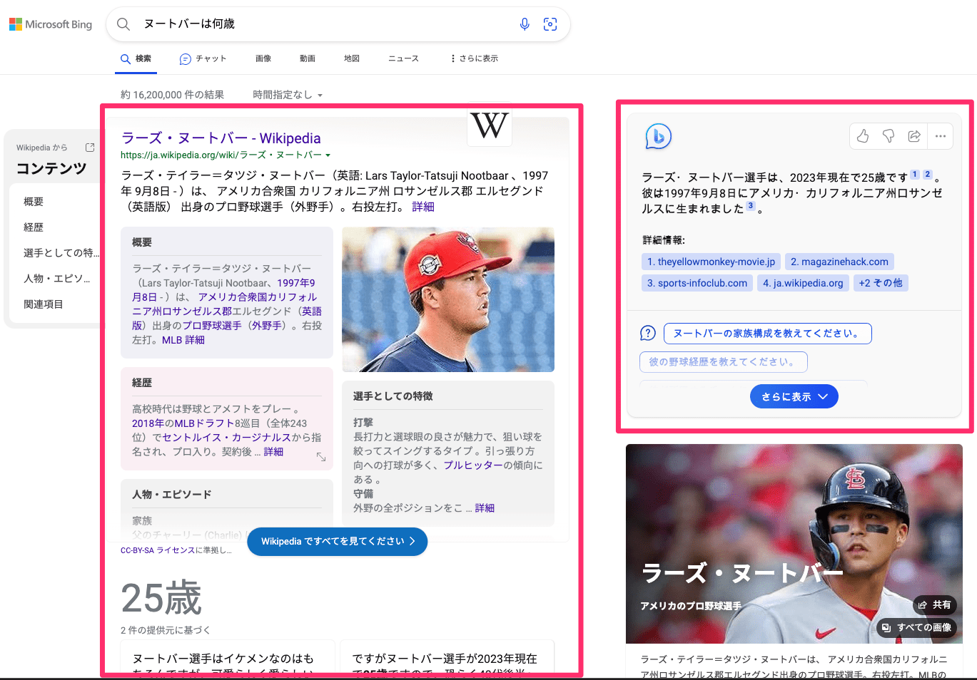 Bing 検索結果