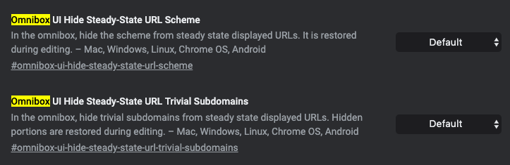 Omnibox UI Hide Steady-State URL