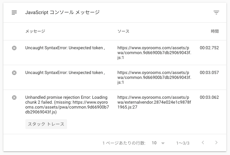 JavaScript エラー