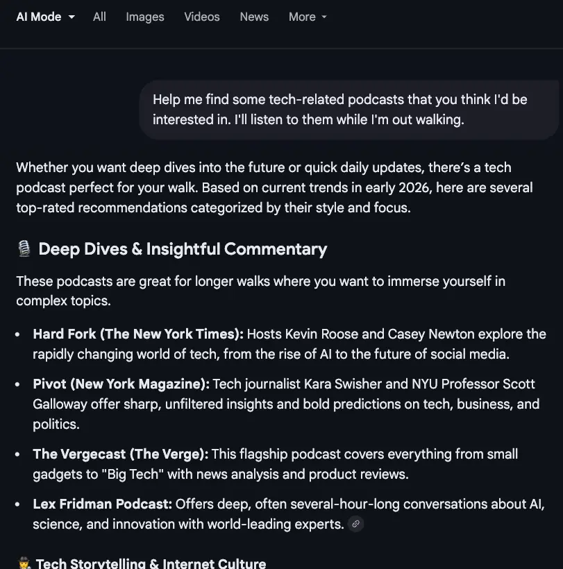 Personal Intelligenceでパーソナライズされていない回答