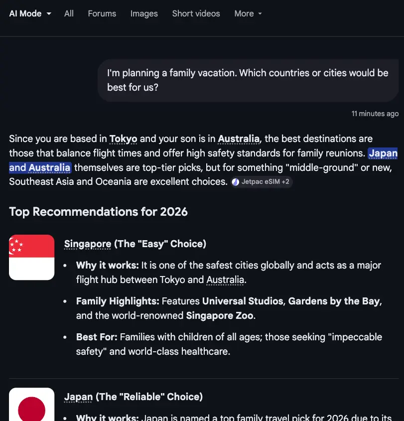 Personal Intelligenceでパーソナライズされた回答